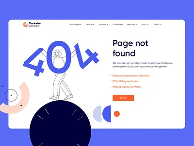 404 Page for Clockwise Software 404 404 page animation app branding error girl illustration motion motion graphics page not found run running ui ux