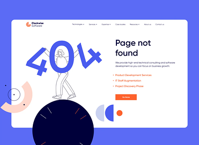 404 Page for Clockwise Software 404 404 page animation app branding error girl illustration motion motion graphics page not found run running ui ux