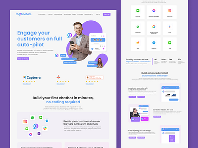 Chatmatrics Landing Page Design agency ai artificial intelligence chatbot design figma home page homepage landing page landingpage ui uidesign uiux userinterface web web design webdesign webpage website website design