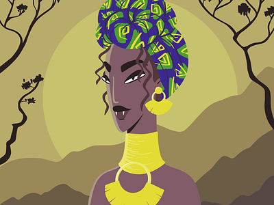 Danny the Vampire #5 | Black Mamba african art avatar beautiful cartoon character creature design female ghoul girl illustration jewelry nft outfit portrait sun teeth vampire woman