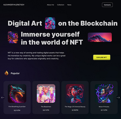 Digital Dreamscape: Explore the World of NFTs nft nft artist nft artist website nft creator nft creator website nft design nft project nft project website nft uxui nft website