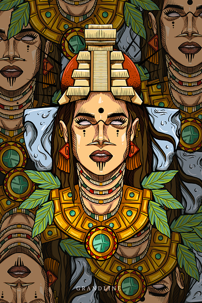 Aztec design digital illustration