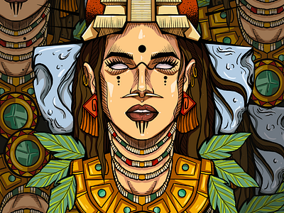 Aztec design digital illustration