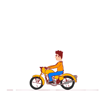 Summer bike ride animation art digitalart illustration