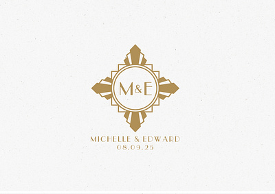 Minimalist Art Deco Wedding Logo bespoke wedding logo custom monogram custom wedding logo design illustration logo luxury logo luxury wedding logo wedding logo wedding monogram