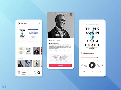 My Bookshelf app audiobooks books design iphone mobile ui ux vector