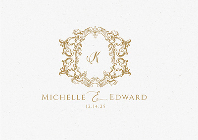 Elegant Wedding Crest bespoke wedding logo custom monogram custom wedding logo design illustration logo luxury logo luxury wedding logo wedding logo wedding monogram