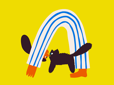 Letter A 36days a 36daysoftype cat cat illustration flat design fun illustration playful typeillustration