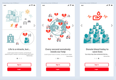 Blood donation application branding design graphic design illustration ui ux