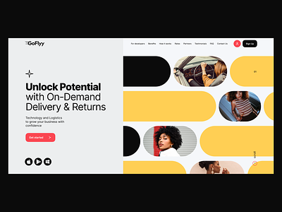 GoFlyy - Promo page concept branding delivery design illustration interface logo minimal page slider ui ux web website