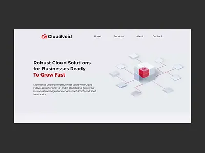 Cloud Solutions 3d animation clean design illustration minimalistic monochrome threejs ui ux web web design webdesign webgl website