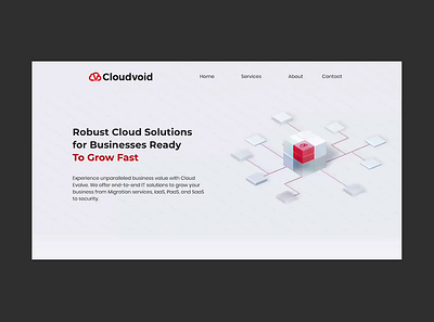 Cloud Solutions 3d animation clean design illustration minimalistic monochrome threejs ui ux web web design webdesign webgl website