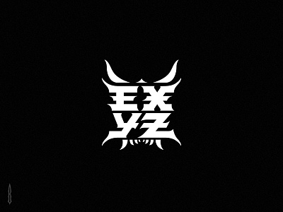 Exyz cyberpunk demon fang future gothic horn japan japan logo japan style lettering logo logotype metal logo modern music logo rock logo typography