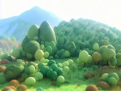 Morning Light 3d illustration ai cinema 4d forest generative art generative illustration illustration nature illustration stuart wade trees