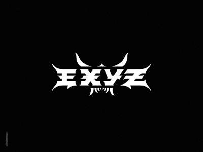 Exyz ceberpunk logo cyberpunk demon design fang gothic horn illustration japan japan logo japan style letter lettering logo logotype modern typography