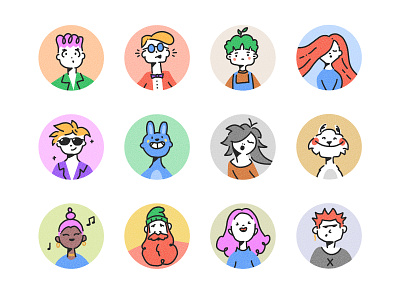 Handrawn Characters Icons avatar character icons illustration profile
