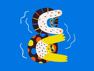 Letter E 36days e 36daysoftype cat catillustration character colourful flat style fun illustration playful pool summer