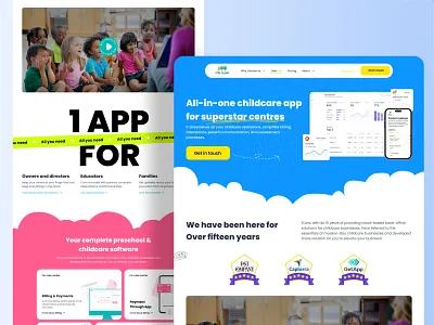 Childcare website 👪 android animation branding care child childcare design figma graphic design illustration landing page logo motion graphics saas ui ux webisite website