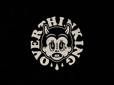 Overthinking 30s cartoons depressed evil illustration laserblazt overthinking rubberhose texture