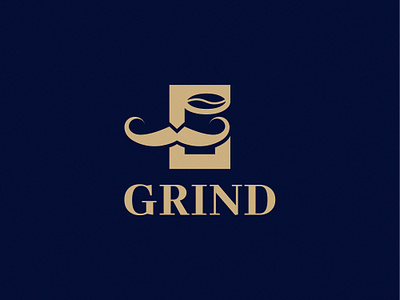 GRIND bold brand design brand identity branding coffee coffee bean coffee logo graphic design grind identity design logo logos masculine masculine logo mustache premium roast vector