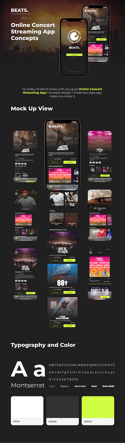 BEATS (Online Concert Streaming App Concepts) ui