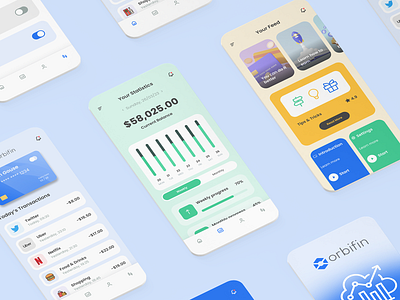 orbifin - Fintech App app branding design finance fintech graphic design logo mobile ui ux