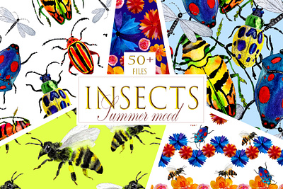 Insects. Summer mood design