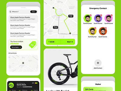 Dark and Light Theme (eBike App) android animation behance bike app branding ebike app graphic design logo logo design motion graphics ui