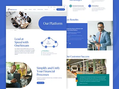 OneStream :: Platform Benefits balance benefits blue business cloud complex development features finance investment money platform process services testimonial ui unified ux web design website