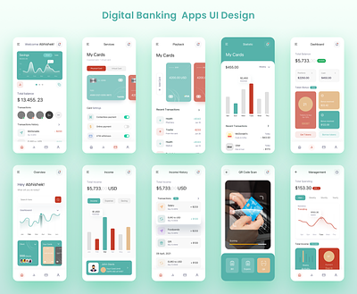 Digital Banking Apps UI Design design mobile mobile app sketch ui uxui design