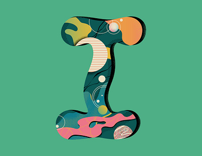 'I' for 36 Days of Type 36daysoftype challenge design flat illustration illustrator lettering letters patterns shapes texture type vector