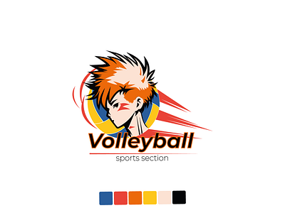 Logo for a volleyball team adobe illustrator app ball branding design graphic design illustration logo team logo typography ui ux vector volleyball
