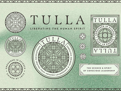 Tulla Branding Identity brand design branding custom type design fort worth grain graphic design green illustration logo sacred geometry
