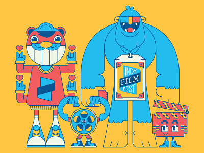 Fest Friends – Indy Film Fest campaign illustration illustrator mascot vector