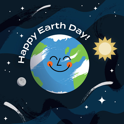 Happy Earth Day design earth illustration outer space planet space vector