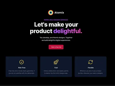 Atomix branding design ui ux website