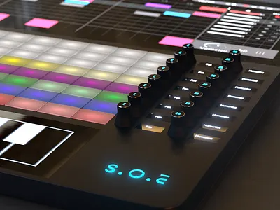 S.O.E controller render view 003 3d cinema4d design effect music ui vst