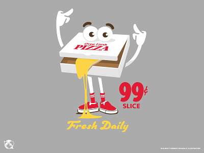 Fresh Daily! character design graphics illustration pizza t shirt design vans vector design