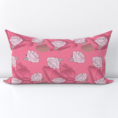 Roses in misty rose color vector repeat pattern decorative design fabric pattern floral pattern garden home decor modern nature pink product design roses seamless pattern seasonal spring summer textile design throw pillow vector wallpaper design