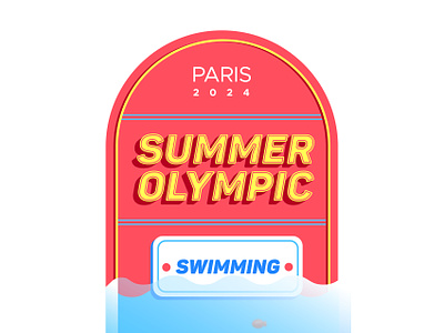 2024 Summer Olympic Sports Badge design 2024 olympic badge design graphic design olympic badge design olympic graphic design sports badge design sports design sports vector summer olympic swimming badge