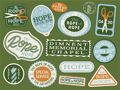 Rope of Hope stickers/badges badge college hope logo rope sticker