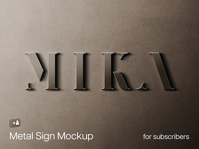 Brown Metal Sign Mockup business clean design download elegant logo metal metallic mockup pixelbuddha psd sign signage silver
