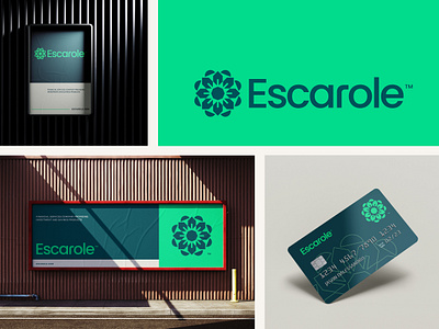 Escarole Concept agency billboard card credit escarole finance financial green growth health insurance lettuce loan logo money nature plant poster symbol