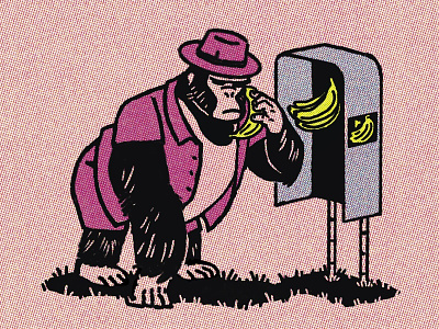 Banana Phone ape banana cartoon comic book gorilla phone raffi true grit texture supply
