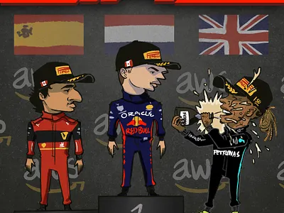 Formula 1 2022 Season Editorial Caricatures caricautre digital art editorial formula 1 humor illustration motorsports procreate racing sports