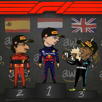 Formula 1 2022 Season Editorial Caricatures caricautre digital art editorial formula 1 humor illustration motorsports procreate racing sports