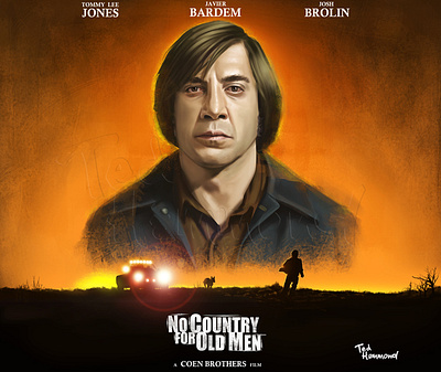 No Country For Old Men book cover art graphic novel illustration movie poster painting poster design