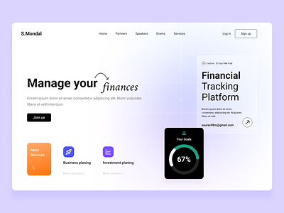 Finance management website finance modern ui design ui ui design ui designer ux web template webdesign