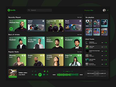 Spotify ReDesign desktop app figma graphic design photoshop ui ux