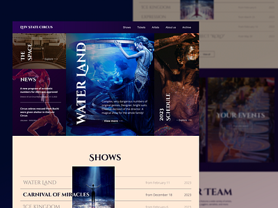 CIRCUS website circus design event graphic design home page shows theater ticket ui ux webdesign website